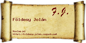 Földesy Jolán névjegykártya