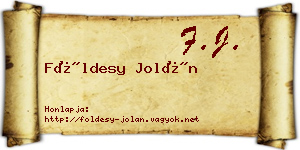 Földesy Jolán névjegykártya