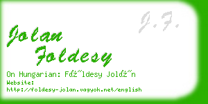 jolan foldesy business card